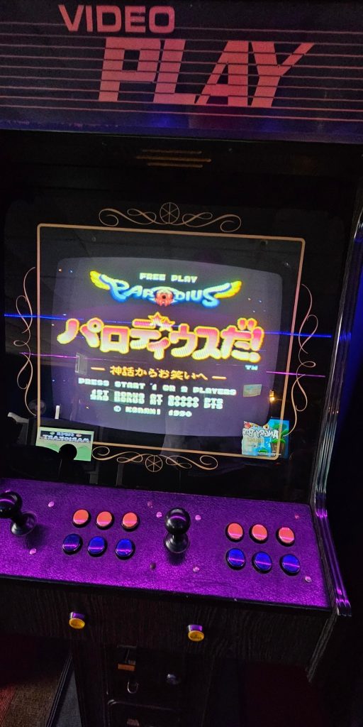 Konami Parodius running in a Video Play cabinet